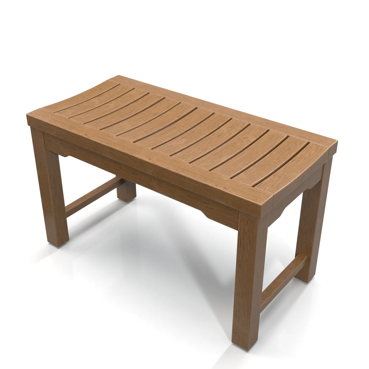 Teak Backless Bench Rosemont PBR 3D Model_01